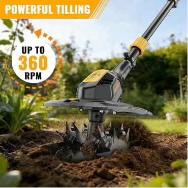 Cordless Tiller Cultivator Compatible with Dewalt 20V MAX Battery, 9In Tilling Width & 7In Depth Electric Tiller for Gardening, 360RPM Rototillers for Garden Cultivator (Tool Only) Cordless Tiller Cultivator Compatible with Dewalt 20V MAX Battery, 9In Tilling Width & 7In Depth Electric Tiller for Gardening, 360RPM Rototillers for Garden Cultivator (Tool Only)