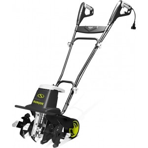 Sun Joe Corded Electric Garden Tiller & Cultivator with Steel Tines, 16 Inch, 13.5-Amp Motor - Heavy-Duty Tilling Machine for Lawn, Yard, and Gardening Care, TJ604E
