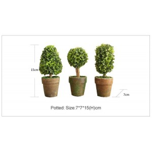 Mini Artificial Plant Decor Decorative Potted Plant X3 For Home Garden Yard