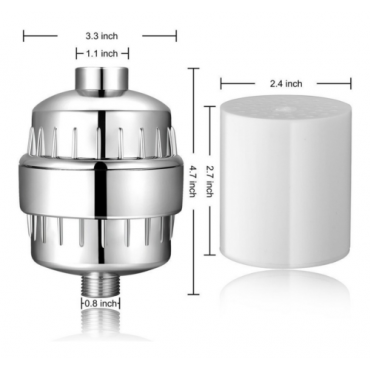12-Stage Shower Filter Water Purifier Removes Chlorine 1 Replaceable Cartridges