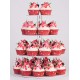 YestBuy 4 Tier White Round Wedding Party Acrylic Cupcake Display Tree Tower Stand 1 Unit (4 Tier Round) 