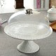 Jusalpha White Porcelain Decorative Cake Stand-Cupcake Stand (Plastic dome) 