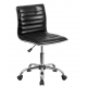  Flash Furniture Low Back Designer Armless Black Ribbed Swivel Task Chair 
