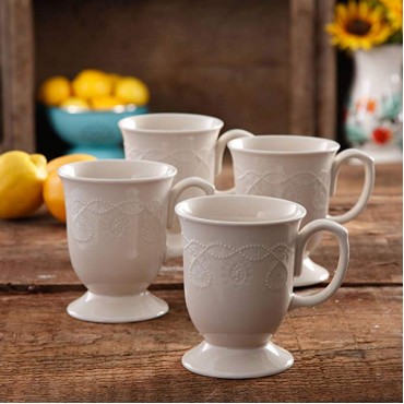 The Pioneer Woman Cowgirl Lace 12-Piece Dinnerware Set (Linen)
