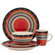 Gibson Home 97694.16r Casa Stella 16-Piece Dinnerware Set, Red