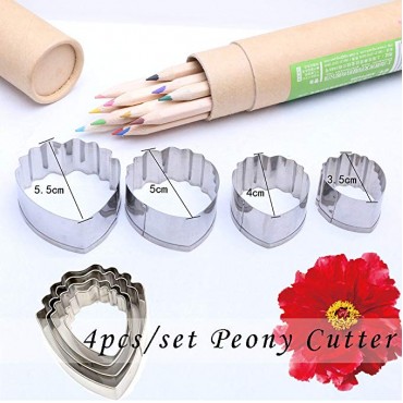 Peony and Austen Rose Sugar Flower Tool Set- Gumpaste Decorating Modeling Tools Set 2 Sets Stainless Steel Petal Cutter Set 10 pcs Cake Decorating Brushes Fondant Cake Decorating Supplies