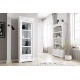 NovaSolo Provence Pure White Mahogany Wood Cabinet With Glass Door, 4 Shelves And Drawer