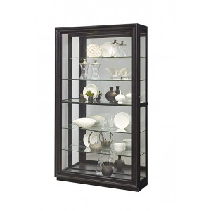Pulaski P021553 Rockford Mirrored Two Way Sliding Door Curio Cabinet 45.9" x 14.8" x 80.0"