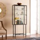 Southern Enterprises AMZ4688ZH Metal/Glass Sliding-Door Display Cabinet