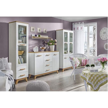 LOTTA White&Wood 2 Doors Display Cabinet